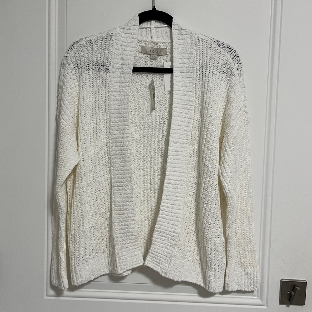 NWT - Loft By Ann Taylor Women's Textured Open Front Cardigan - Size M